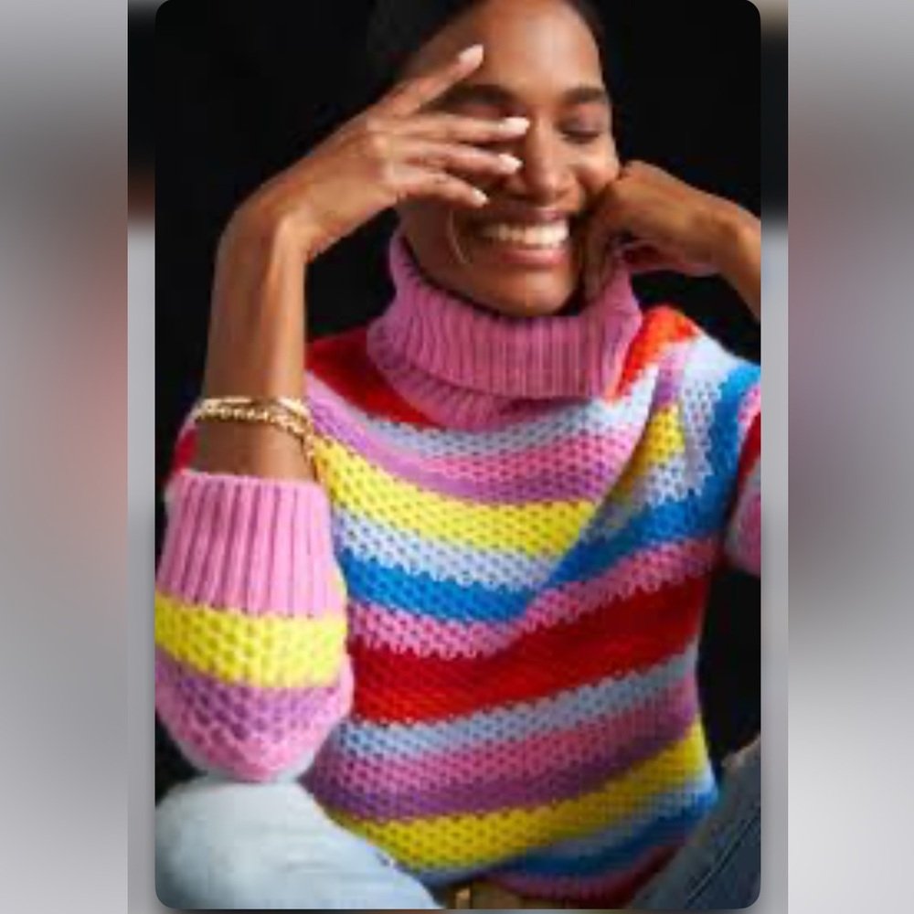 Anthropologie Rainbow Striped Sweater